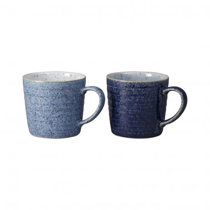 Denby Studio Blue 2 Piece Ridge Mug Set