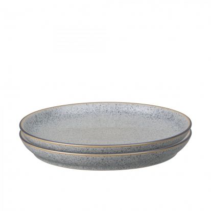 Denby Studio Grey Set of 4 Coupe Dinner Plates