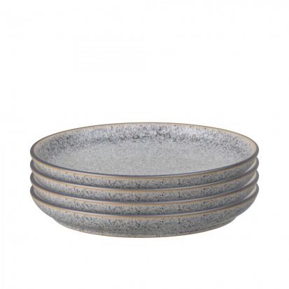 Denby Studio Grey Set of 4 Medium Coupe Plates