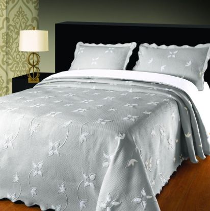 Elainer Julia Bedspread Grey/Silver - Double