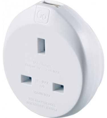 Go Travel UK to Americas Adaptor + USB