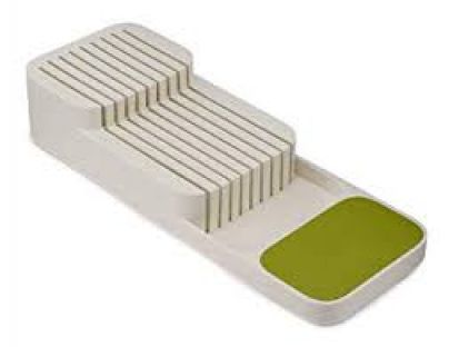 Joseph Joseph DrawerStore Compact 2-Tier Knife Organiser - White/Green