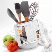 Ladelle Oliver White Gloss Utensil Holder and Tablet Stand 2